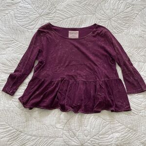 Free People We The Free Cropped Peplum Top Purple Size S
